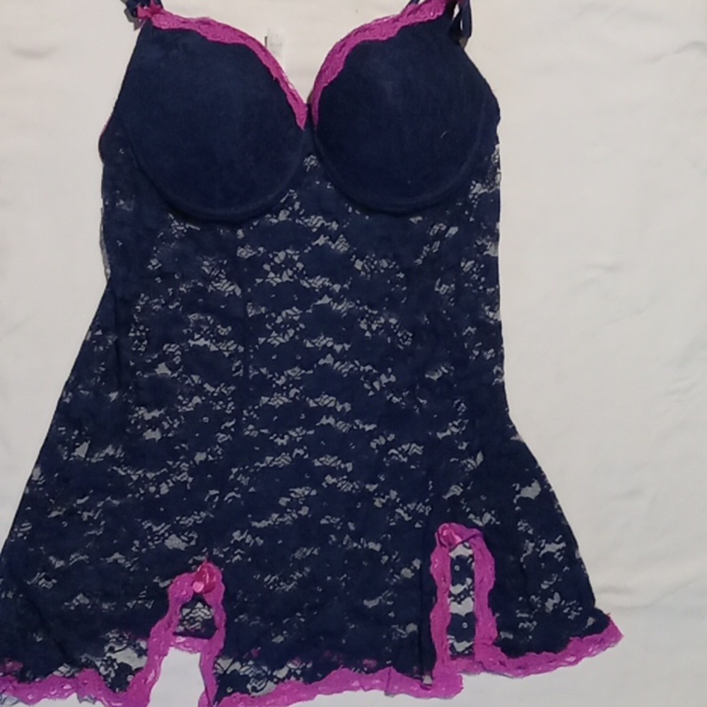 Navy blue and pink Just Sexy intimate baby doll gown size 1x